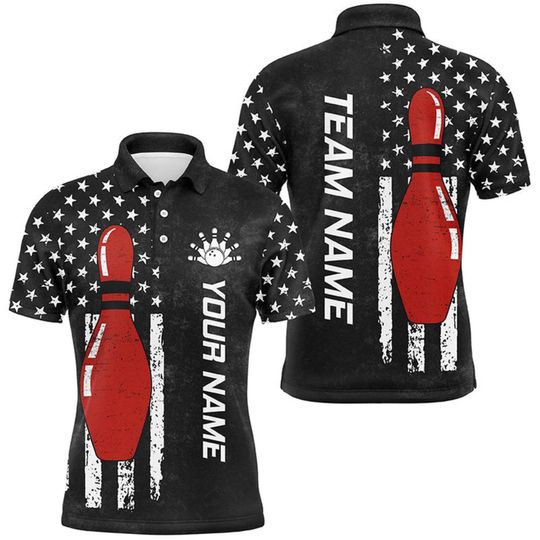 Discover American Flag Bowling Shirt with Custom Name and Team Jersey