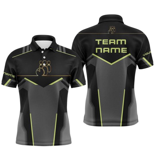 Discover Custom Bowling Team Jersey - Modern Tech Style, Personalized Polo Shirt