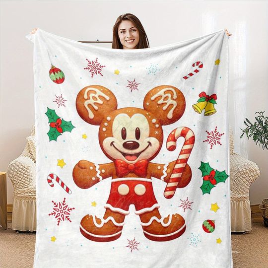 Discover Disney Gingerbread Mickey Christmas blanket: A heart-warming Choice for a sweet Christmas atmosphere
