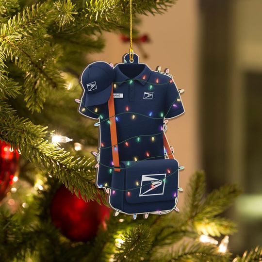 Discover Personalized Postman Ornament: Mail Carrier Gift, Uniform Christmas Decor