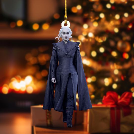 Discover Limited Daenerys Targaryen Ornament, Wooden or Acrylic Xmas Gift, Movie Fan Christmas Tree Hanging, Unique Home Decor for Movie Lover