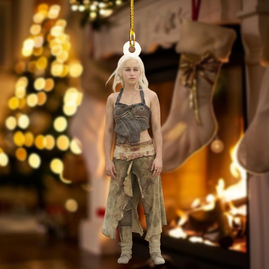 Discover Limited Daenerys Targaryen Ornament, Wooden or Acrylic Xmas Gifts, Movie Fan Christmas Tree Hanging, Unique Home Decor for Movie Lovers