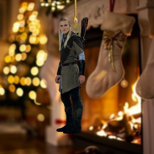 Discover Vintage Legolas Christmas Ornament, Movie-Inspired Christmas Decoration, Movie Character Tree Hanging, Retro Fan Ornament for Tree & Home