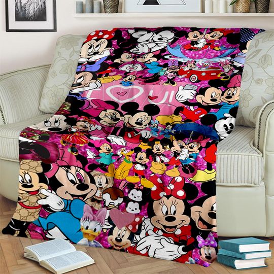 Discover 2025 New Donald Duck Cartoon Mickey Minnie Mouse Gift Soft Flannel Blanket,Comfortable Blanket for Beds Sofa Home Bedroom Kids