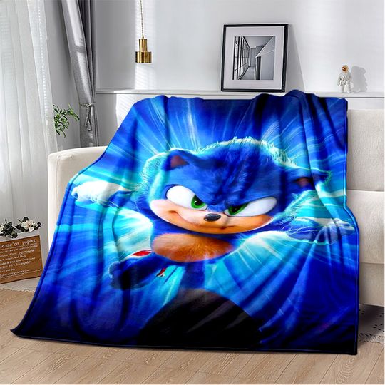 3D S-Sonics Cartoon Soft Plush Blanket,Flannel Throw Blanket for Living Room Bedroom Bed Sofa Cover Picnic Gift