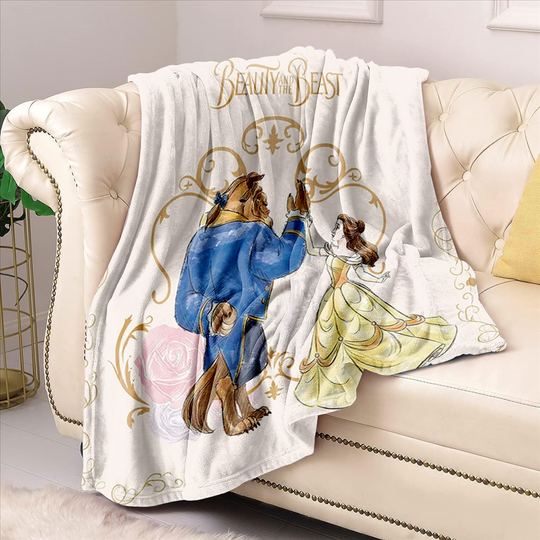 Beauty and The Beast Blanket for Sofa Bed Throw Cover Four Season Soft Fluffy Quilt Picnic Blanket Flannel Children Gifts