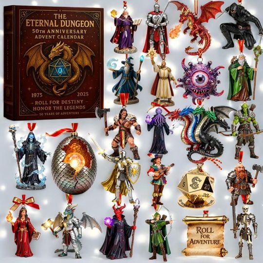 Discover The Eternal Dungeon Advent Calendar 2025  24 Days of Mini 2D Ornaments, Holiday Gift for RPG & Fantasy Fans