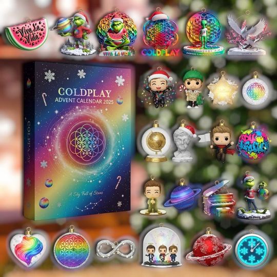 Discover Cosmic Music Starry Night Insp Advent Calendar 2025, 24 Days Countdown Music Lovers,Xmas Collectible Decor, ColdPlay Advent Calendar