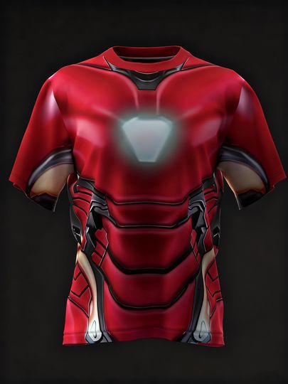 Marvel New Kid/Adult Halloween Evil Iron Man 3D Role Playing Bowling Jersey Men Women Loose Breathable Comfortable Sweat Tshirt