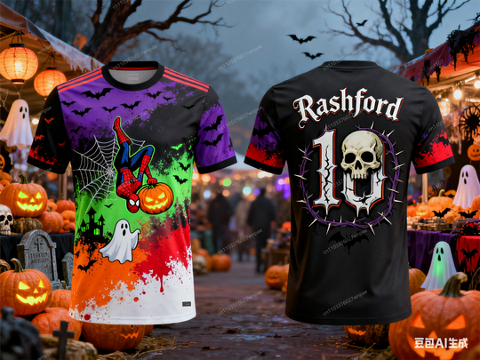 Discover AI-Creative Marvel Halloween jersey tee: 3D-print chic comfy sport-casual classic, spooky-hero global gift, unisex adults kids