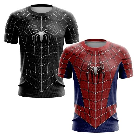 3D Printed Men's Short-sleeved T-shirt Spider-Man Marvel Short-sleeved T-shirt Hero Role-playing Performance Costume Sportswear