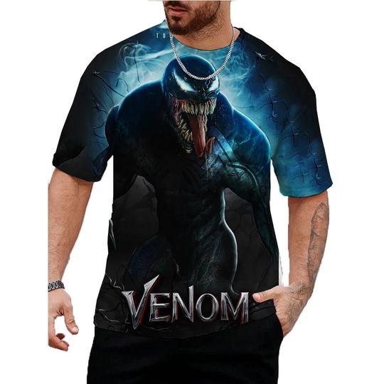 Avengers: Marvel Heroes Venom Short Sleeve Printed T-shirt Men's Role Playing Clothing Top Men's Clothing