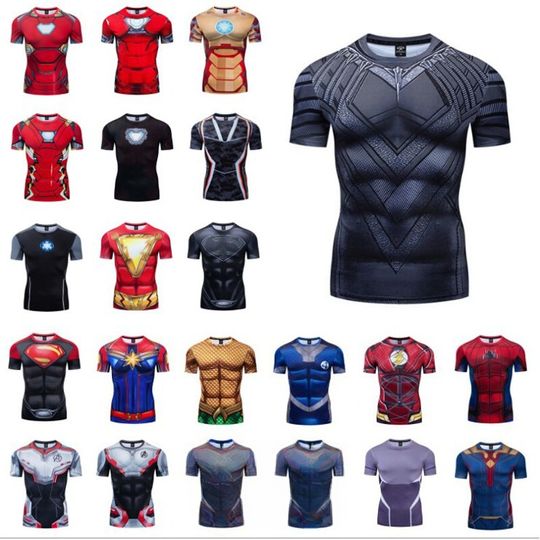 Discover Men's T-shirt, Marvel's Avengers Superhero 3D Printed T-shirt, Short-sleeved for Sports and Gym, Suitable for Both Men and Women