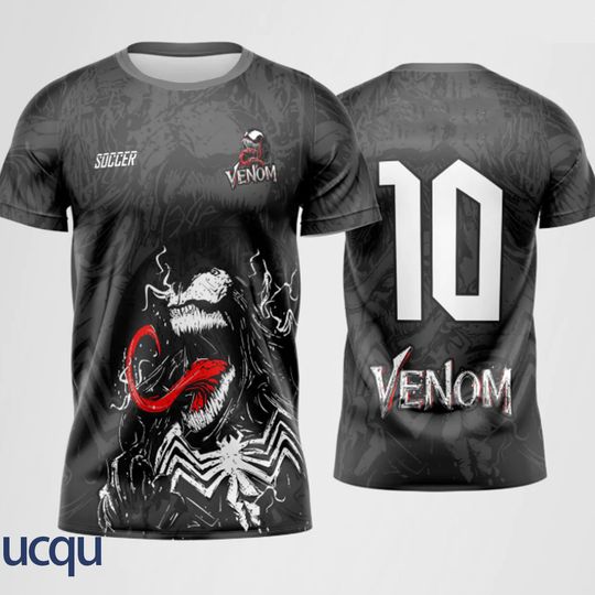 2025 Hot New Style Marvel Venom Soccer Jersey Sportswear T-shirt Man Women Sport Shirt Comfort Breathable Tee 3D Fashion Clothes