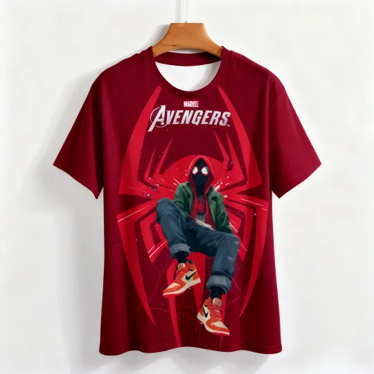 2025 New Marvel Superhero Spider-Man printed men's and women's quick-drying breathable T-shirts oversized t shirt men clothing