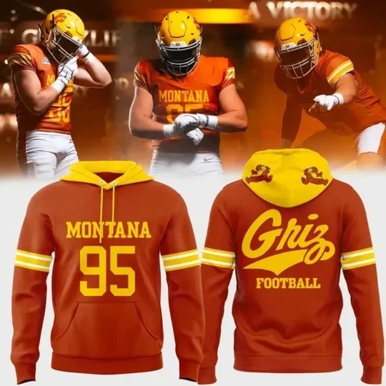 Discover Montana Grizzlies Football 2025 LImited Orange Hoodie