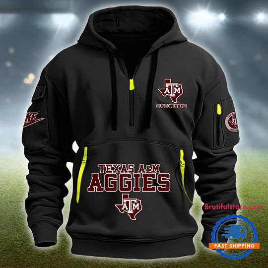 Discover NCAA Texas AM Aggies Heavy Hoodie, Sporty Quarter Zip Tactical Hoodie