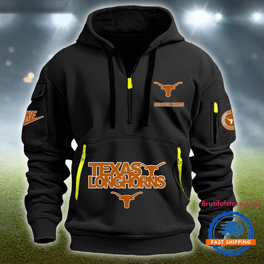 Discover NCAA Texas Longhorns Heavy Hoodie, Sporty Quarter Zip Tactical Hoodie
