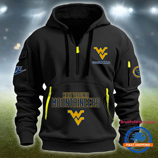 Discover NCAA West Virginia Mountaineers Heavyweight Quarter Zip Hoodie