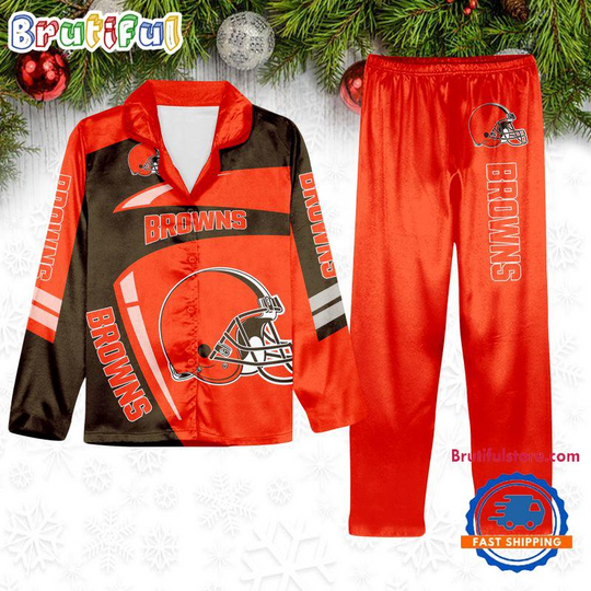 Discover Cleveland Browns Special Football Team Winter Season Pajamas Set