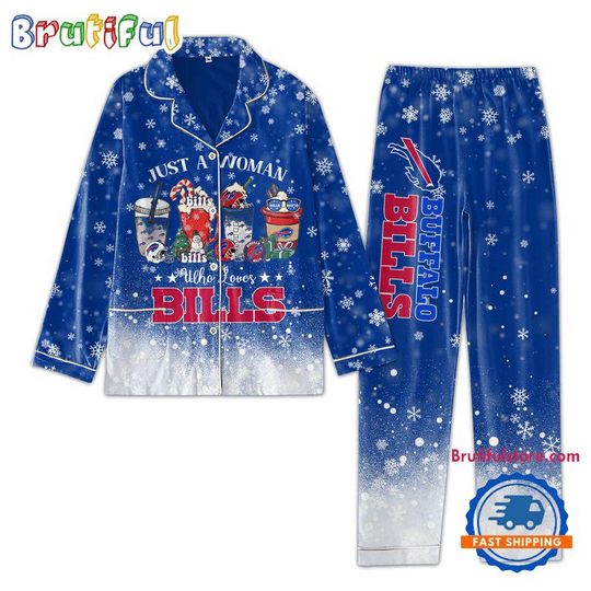 Discover Buffalo Bills Just A Woman Who Loves Bills For Special Football Team Winter Season Pajamas Set