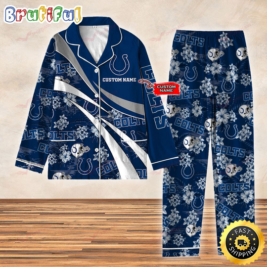 Indianapolis Colts 3D Personalized Pajamas Set For Kids & Adult