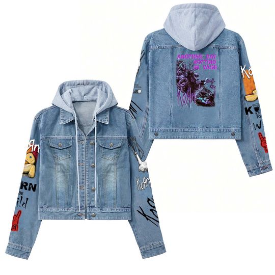 Korn Another Day Rotting In Vain Hooded Denim Jacket