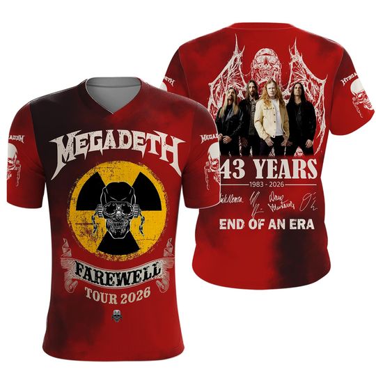 2025 Megadeth Band 43 Years 3D Shirt, Gift For Fan