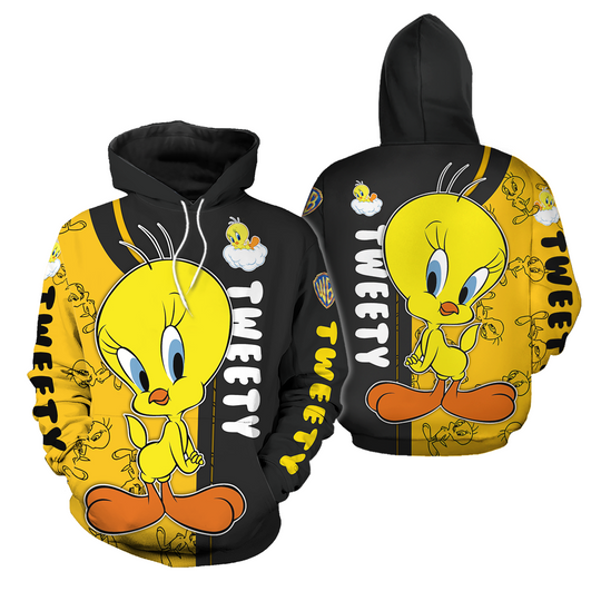 Tweety Bird Hoodie 3D, Tweety Bird 3D Printed Hoodie, Disney Tweety 3D Hoodie
