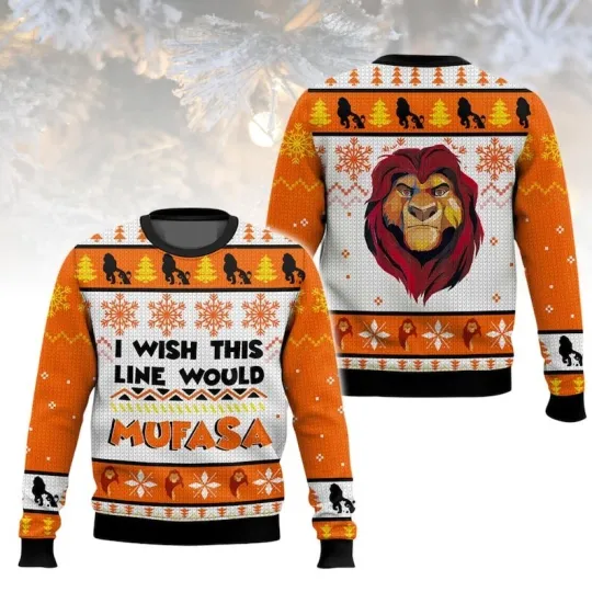 Discover Lion King Christmas Ugly Sweater, Character Holiday Sweater, Cartoon Sweater For