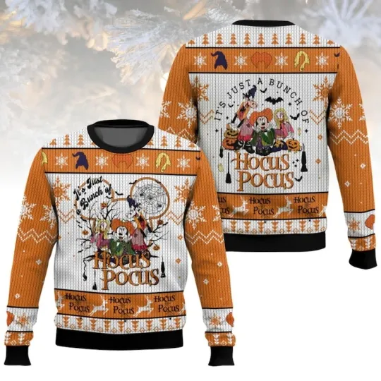 Hocus Pocus Christmas Ugly Sweater, Movie Holiday Sweater