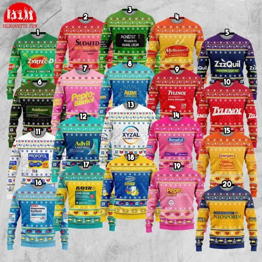 Discover Pharmacy Nurse Ugly Christmas Sweater Medical Family Matching Xmas Sweater S-5XL