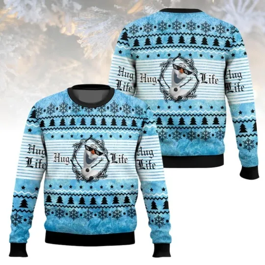 Discover Frozen Christmas Ugly Sweater, Olaf Face Holiday Sweater, Disney Christmas Sweat