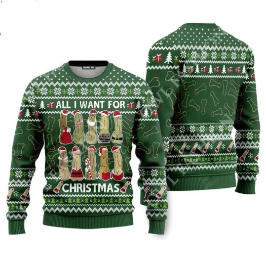 Discover All I Want For Christmas Is You Funny Penis Toys Jumper Ugly Christmas Sweater