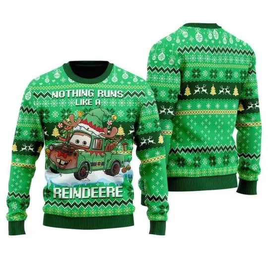 Discover Disneyland Cars Christmas Ugly Sweater, Nothing Run Like A Reindeer Mater Xmas S