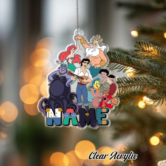 Discover Ariel Little Mermaid Eric Ornament, Disney Little Mermaid Keepsake Decor, Custom Sea Witch Ursula Gift, Unique Mermaid Holiday Decor, DTA051