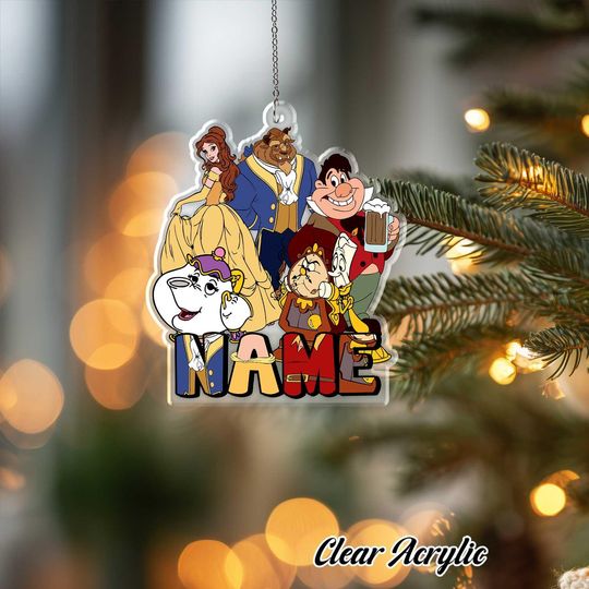 Discover Belle Beauty and the Beast Acrylic Ornament, Disney Villain Keepsake, Custom Magic Castle, Christmas Decor