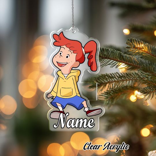 Curious George Allie Friend Acrylic Ornament, Custom Name Gift, Holiday Keepsake