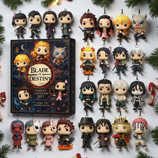 Discover 2025 demon Advent Calendar  24 Days Anime Acrylic Christmas Countdown Gift