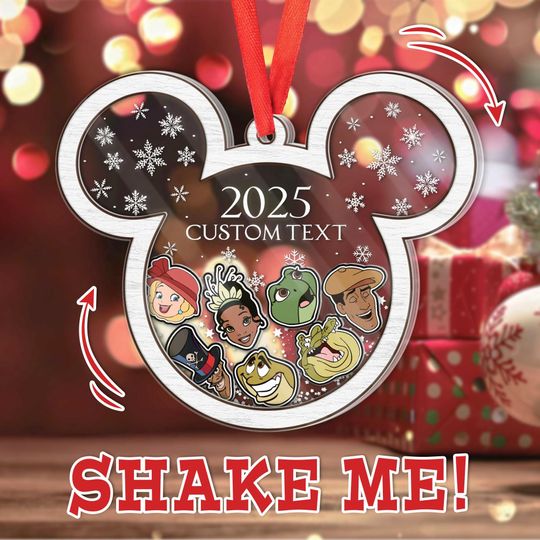 Discover Princess and the Frog Christmas Shaker Ornament with Custom Name