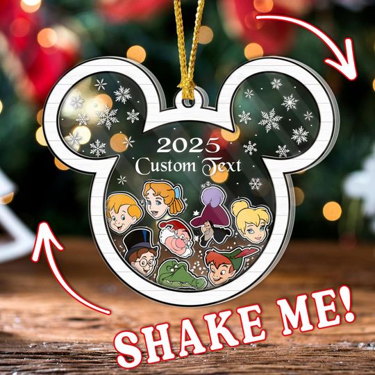 Discover Disney Peter Pan Christmas Shaker Ornament with Custom Name