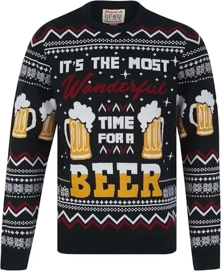 kraftd Men's Christmas Jumper Ugly Long Sleeve Sweater