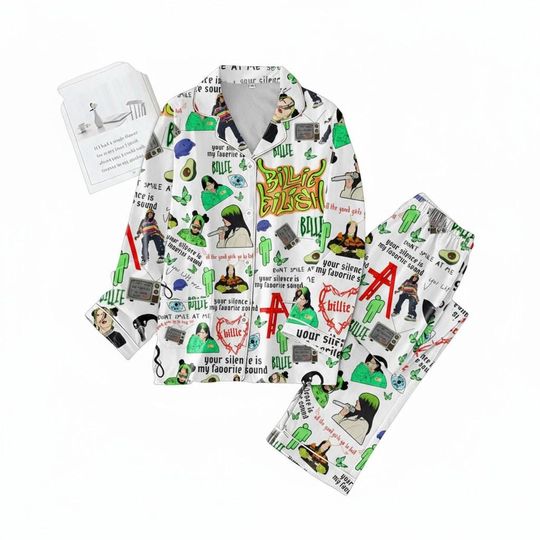 Billie Eilish Your Silence Is My Favorite Sound Pajamas Set, Christmas Pajamas for Adults