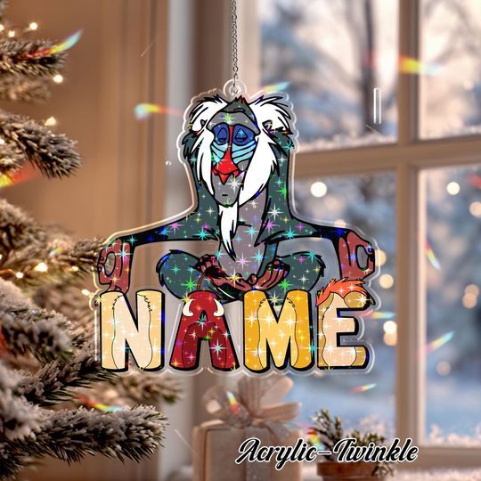 Discover Disney Lion King Rafiki Christmas Ornament, Disney Rafiki Acrylic Ornament, Custom Name Disney Lion King Ornament, TGOA522