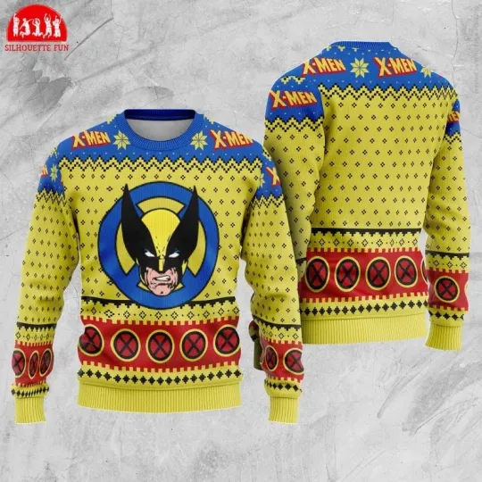 X-Men Wolverine Holiday Sweater, X-Men Wolverine Ugly Sweater, Deadpool &amp