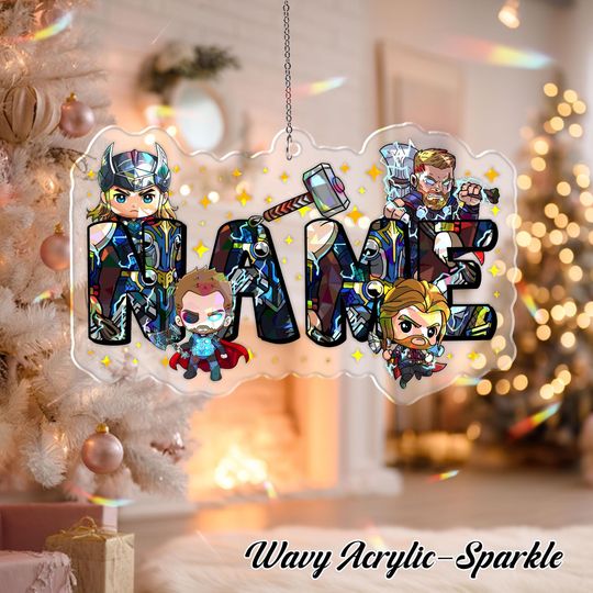 Discover Marvel Thor Christmas Ornament, Marvel Thor Acrylic Ornament, Custom Name Avengers Ornament, Disney Superheroes Christmas Ornament