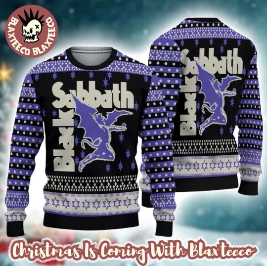 Black Sabbath Ozy Osbourne Dracula Ugly Christmas Sweater