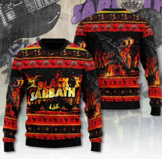Black Sabbath Ugly Sweater Xmas Gift For Friends And Family