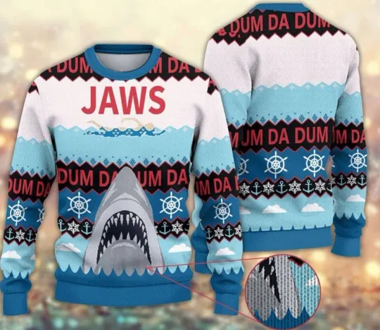 Discover Jaws Movie Christmas Ugly Sweater, Jaws Movie Christmas Sweatshirt