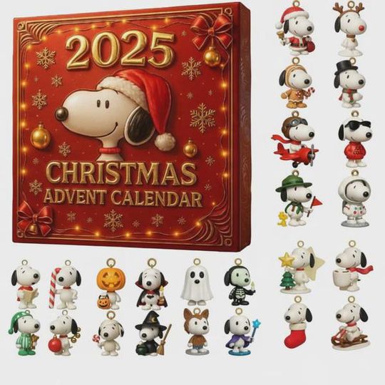 Discover Cute Dog Christmas Advent Calendar 2025, Holiday Countdown Box with Mini Festive Figures & Ornaments, Fun Collectible Gift for Kids
